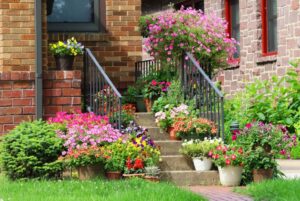 Flowers on porch