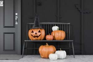 Pumpkins on a porch