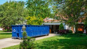 Dumpster in driveway