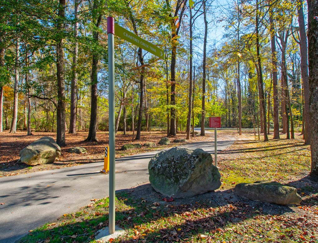 Drewry Hills greenway at Crabtree Creek