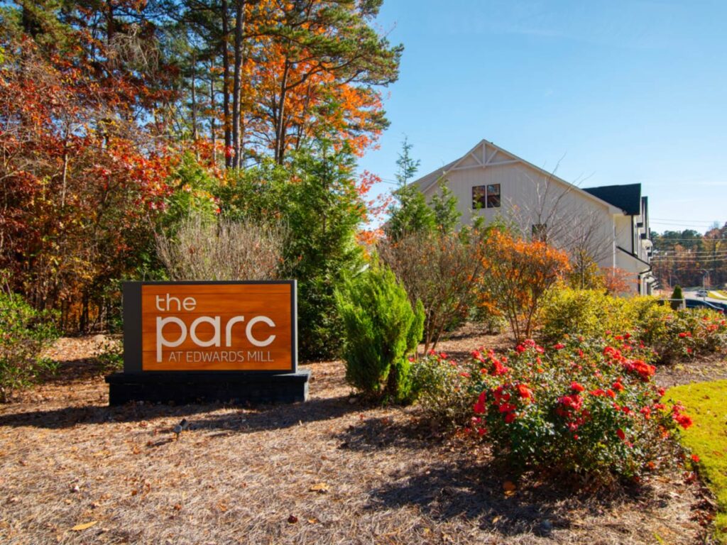 The Parc at Edwards Mill entrance sign