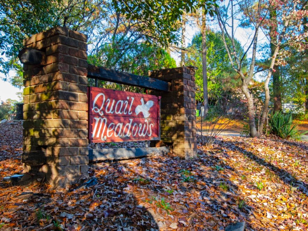 Quail Meadows sign