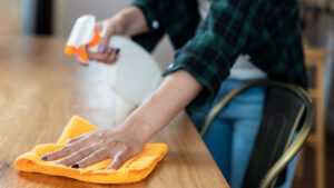 cleaning counter