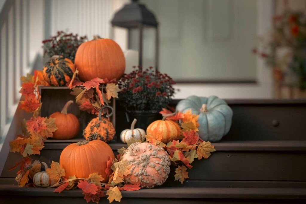 Pumpkins on porch